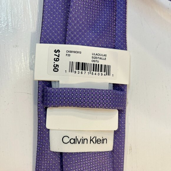 Calvin Klein Men's Lilac Polyester Neck Tie - NWT $79.50 - Picture 2 of 3